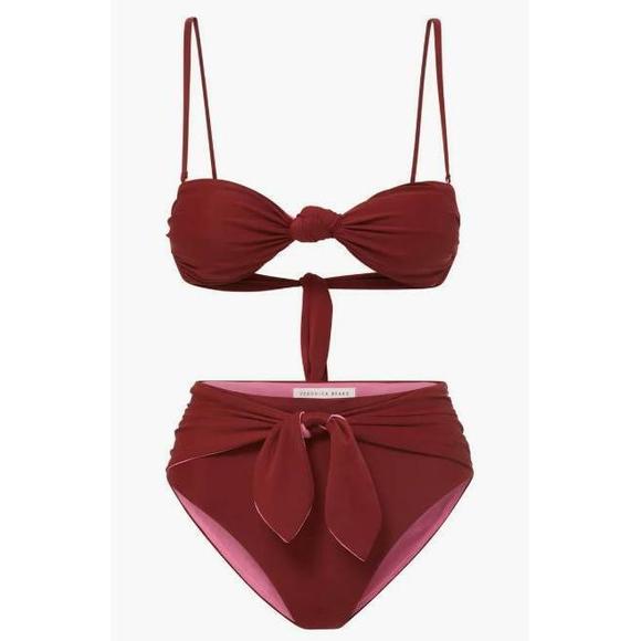 Veronica Beard Azoia Tie Front Bikini Bottoms Multicolor S - Picture 4 of 5